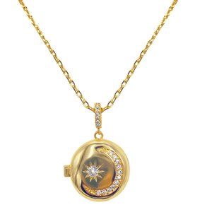 Gold Plated Clear Crystals charm necklace